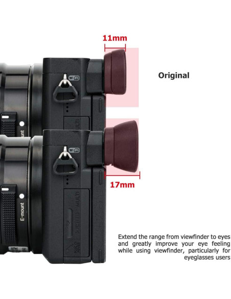 Copa ocular de silicona suave Jinjiacheng para Sony A6600 A6500 A6400