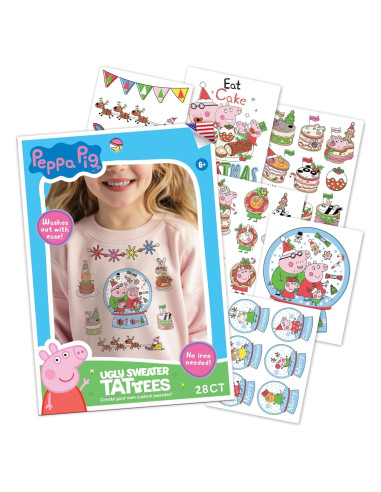 Kit de Tela para Suéter Feo Peppa Pig - 28 Tatuajes Temporales