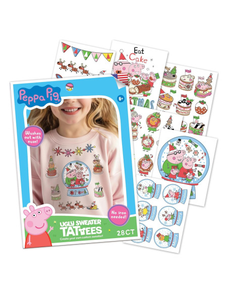Kit de Tela para Suéter Feo Peppa Pig - 28 Tatuajes Temporales