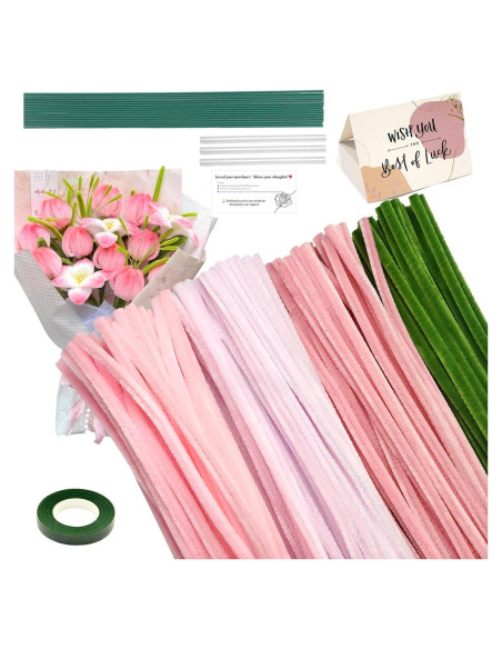 Conjunto de 216 Limpiapipas Rosa AHAMETON para Manualidades