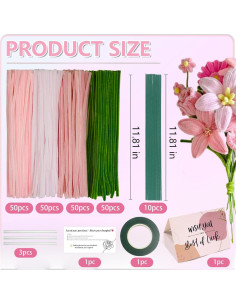 Conjunto de 216 Limpiapipas Rosa AHAMETON para Manualidades 2