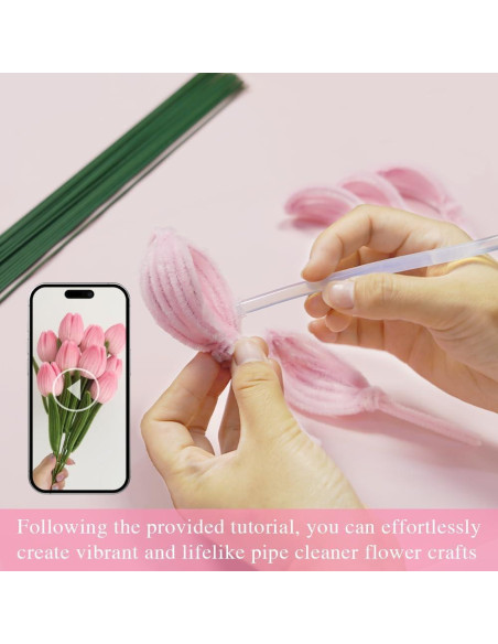 Conjunto de 216 Limpiapipas Rosa AHAMETON para Manualidades