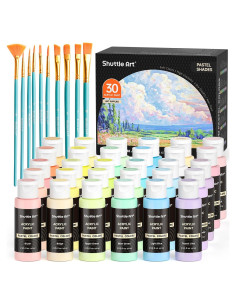 Conjunto de Pintura Acrílica Pastel Shuttle Art 30 Colores 60ml