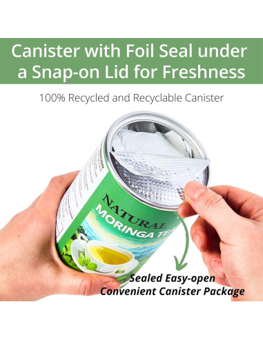 60 Bolsitas de Té de Moringa Natural VitalForest - Sin Cafeína