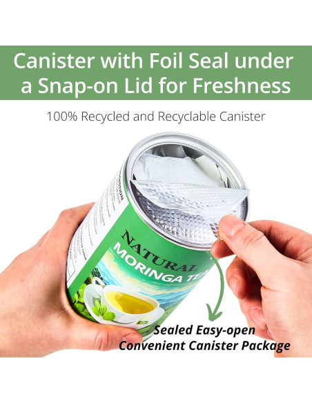 60 Bolsitas de Té de Moringa Natural VitalForest - Sin Cafeína