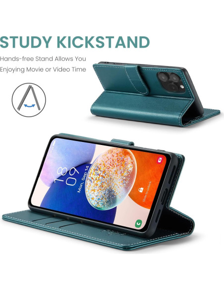 Funda billetera FLIPALM para iPhone 16 Pro Max Verde con RFID