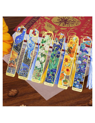 6 Marcadores de Libros de Metal Kinsound con Borlas Oro