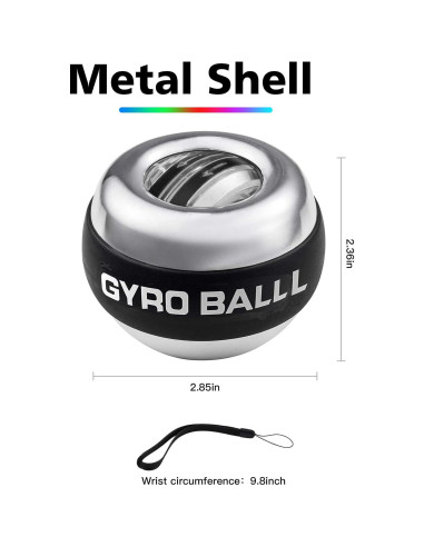 Ejercitador de Muñeca IPJIB Bola de Giroscopio 9.5 cm Metal
