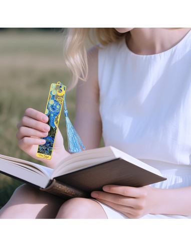 6 Marcadores de Libros de Metal Kinsound con Borlas Oro