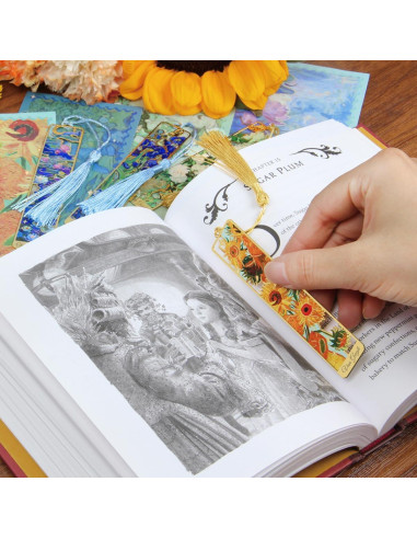 6 Marcadores de Libros de Metal Kinsound con Borlas Oro