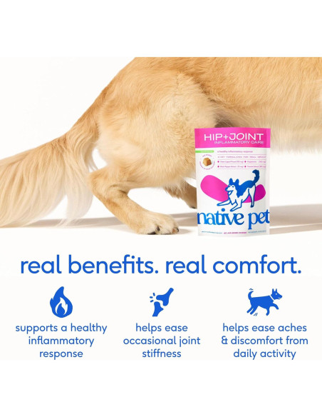 Suplemento Articular para Perros Native Pet - Alivio Natural del Dolor - 120 Masticables