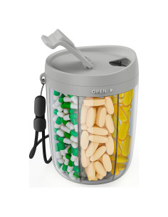 Botella Organizadora de Suplementos PULIV Grande - 6 Compartimentos