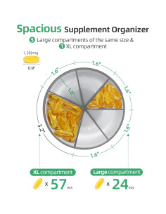 Botella Organizadora de Suplementos PULIV Grande - 6 Compartimentos 2