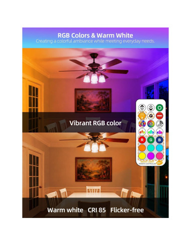 Bombilla LED iLC 12W RGB Control Remoto 2700K Paquete de 2