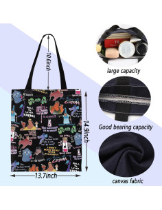 Bolsa de Mano de Lona Kuzco Cartoon 37.8x34.8cm Reutilizable 2