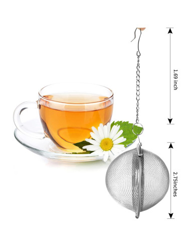 Coladores de té de acero inoxidable Fu Store - 2 piezas 6.86 cm