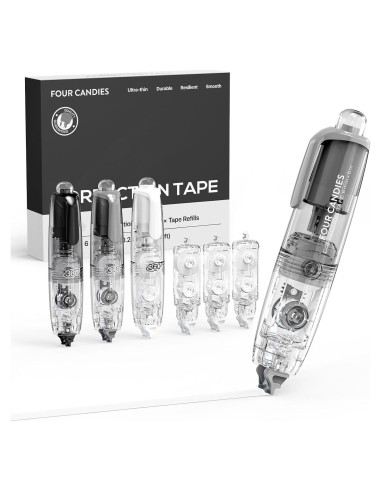 Cinta Correctora Retráctil Cuatro Caramelos 6mm 3 Recargas