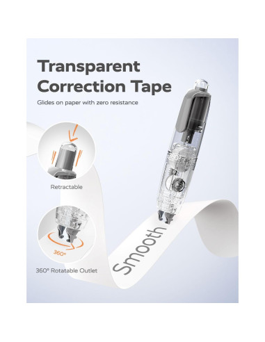 Cinta Correctora Retráctil Cuatro Caramelos 6mm 3 Recargas