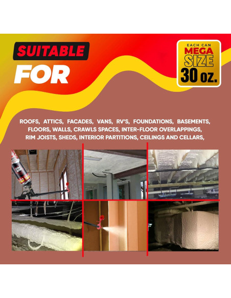 Espuma de Aislamiento en Spray ixirpro 12 Latas 850 g Alta Densidad