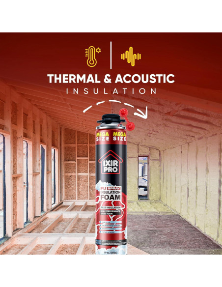 Espuma de Aislamiento en Spray ixirpro 12 Latas 850 g Alta Densidad