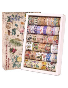 42 Rollos de Cinta Washi Vintage Emmoolife 5-75mm Decorativa