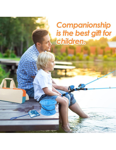 Combo de caña y carrete de pesca Mouhike 1.5m/1.8m para niños