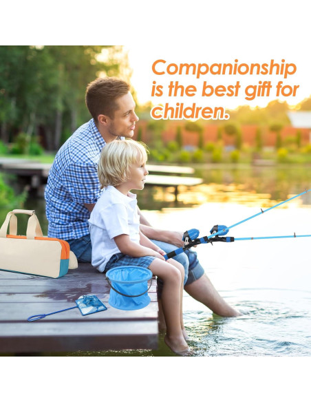 Combo de caña y carrete de pesca Mouhike 1.5m/1.8m para niños