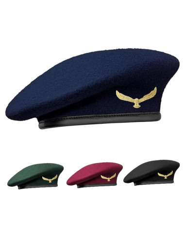 Gorra Boina Militar SILAK Azul Unisex de Lana Premium