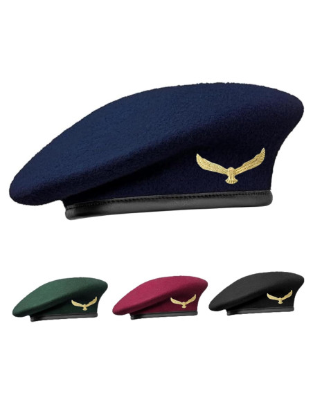 Gorra Boina Militar SILAK Azul Unisex de Lana Premium