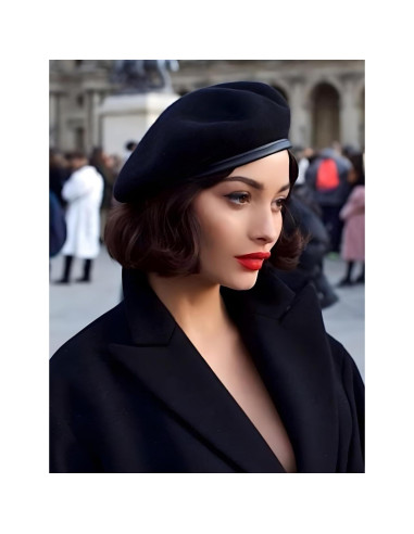 Gorra Boina Militar SILAK Azul Unisex de Lana Premium