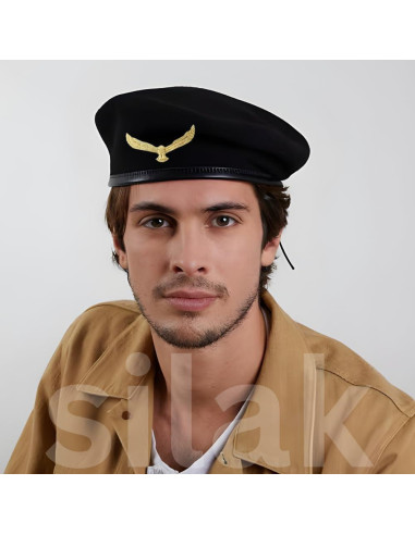 Gorra Boina Militar SILAK Azul Unisex de Lana Premium