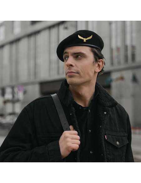 Gorra Boina Militar SILAK Azul Unisex de Lana Premium