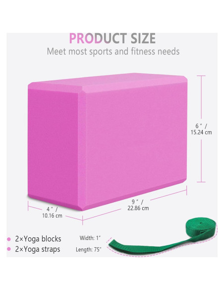 2 Bloques de Yoga H.J. Immbir EVA Antideslizantes 22.86x15.24x10.16 cm
