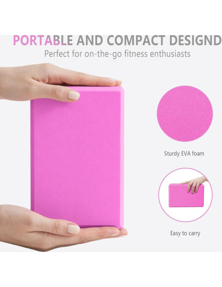 2 Bloques de Yoga H.J. Immbir EVA Antideslizantes 22.86x15.24x10.16 cm