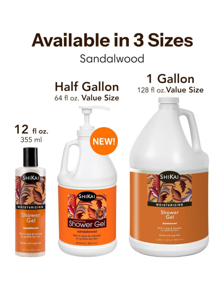 Gel de Ducha Hidratante ShiKai Sándalo 355ml Paquete de 3