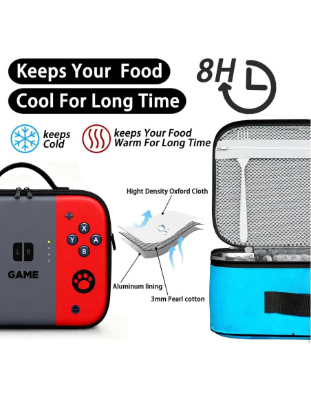 Bolsa de Almuerzo Reutilizable JWSXCFD Aislada 22x13x20cm