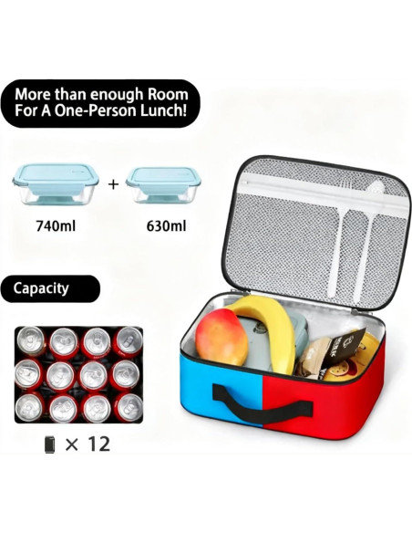 Bolsa de Almuerzo Reutilizable JWSXCFD Aislada 22x13x20cm