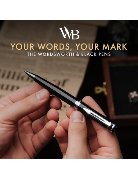 Bolígrafo de Lujo Wordsworth y Black Cromo Negro Recargable