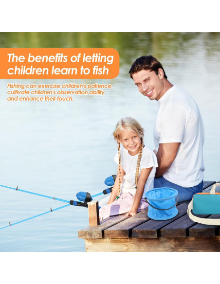 Combo de caña y carrete de pesca Mouhike 1.5m/1.8m para niños