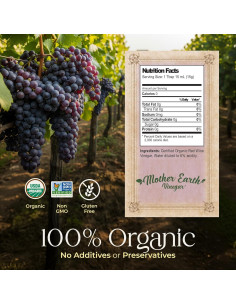 Vinagre de Vino Tinto Orgánico Madre Tierra 1.89L Crudo 2