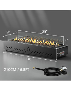 Hoguera de Gas Propano ONLYFIRE 28" para Mesa con Protector 2