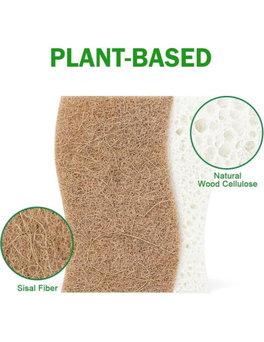 Esponjas de Limpieza AIDEA 24 Unidades Sin Rayar - Celulosa Natural