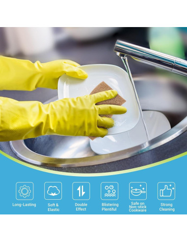 Esponjas de Limpieza AIDEA 24 Unidades Sin Rayar - Celulosa Natural