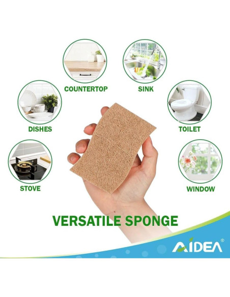 Esponjas de Limpieza AIDEA 24 Unidades Sin Rayar - Celulosa Natural