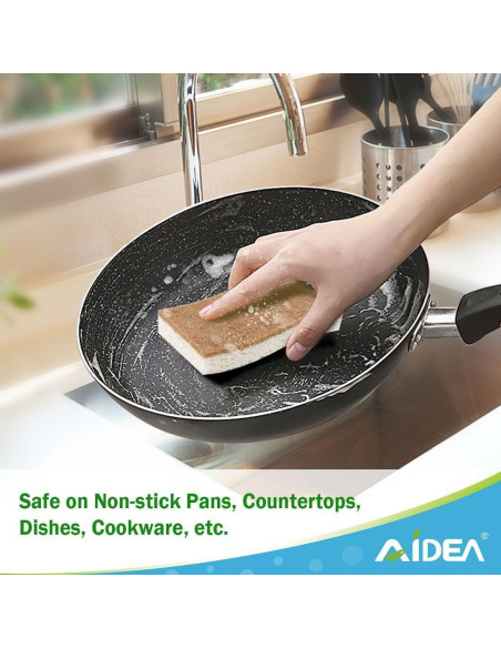 Esponjas de Limpieza AIDEA 24 Unidades Sin Rayar - Celulosa Natural