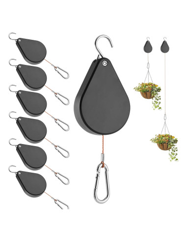 Soporte de Planta Retráctil WROSWT 6Pcs Negro 13.6kg