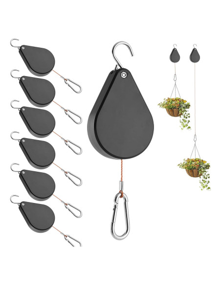 Soporte de Planta Retráctil WROSWT 6Pcs Negro 13.6kg