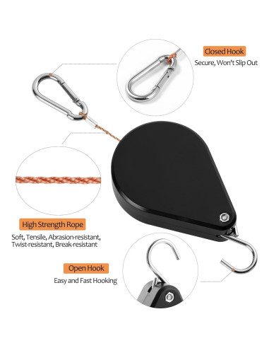 Soporte de Planta Retráctil WROSWT 6Pcs Negro 13.6kg