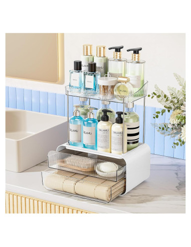 Organizador de Encimera de Baño Delamu 2 Cajones 4 Niveles