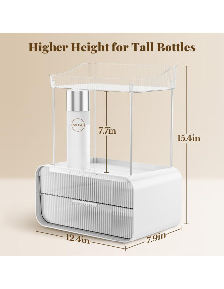 Organizador de Encimera de Baño Delamu 2 Cajones 4 Niveles